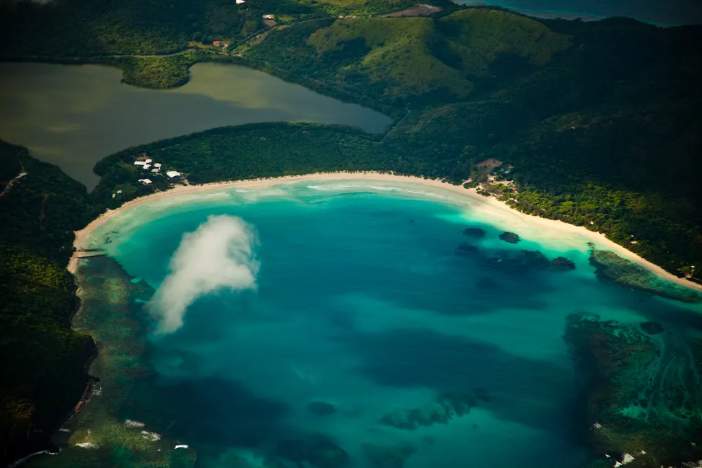 Flamenco Beach on Culebra, a small island that is part of Puerto Rico