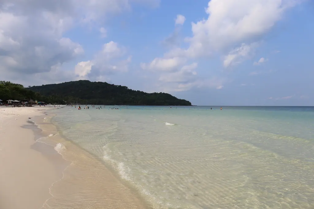 White sand and clear shallow water at Sao Beach on Phu Quoc